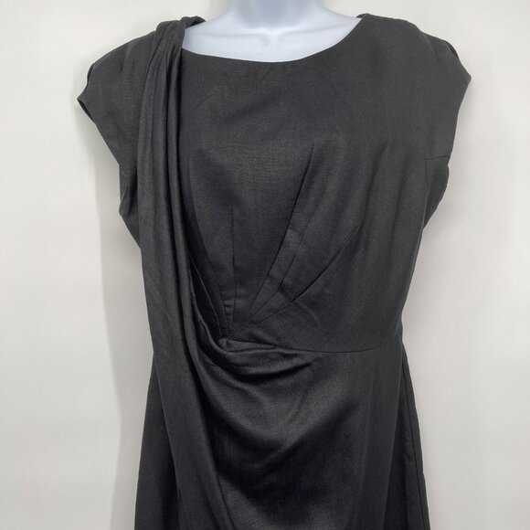 BCBG BCBGMaxazria Runway Collection Draped Open Back Backless Sheath Dress Black - Picture 3 of 10